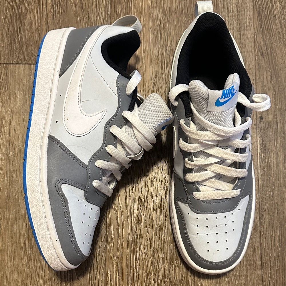 Nike Kids' Court Borough Low Recraft Sneakers, Platinum Cool Grey Photo Blue